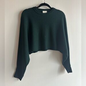 Aritzia Wilfred Cropped Dark Green Women's Sweater, Size Small